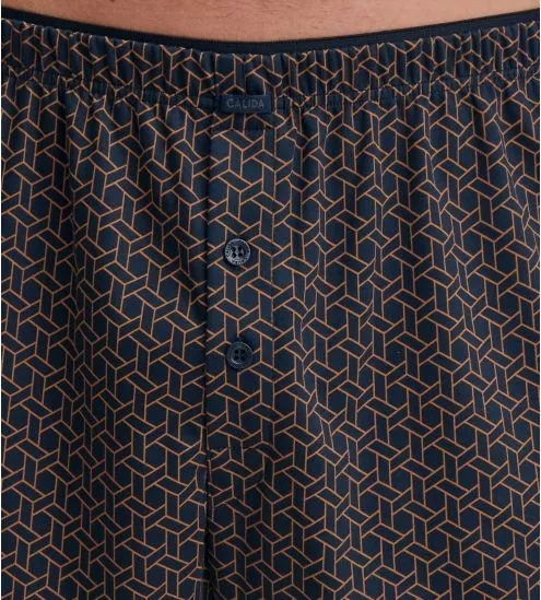 Caleçon flottant boutonné avec taille élastique Cotton Choice Dark Sapphire