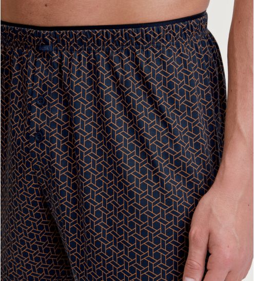Caleçon flottant boutonné avec taille élastique Cotton Choice Dark Sapphire