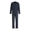 Pyjama foncé homme col en V 100% coton avec pantalon imprimé Relax Streamline Saphir Blue