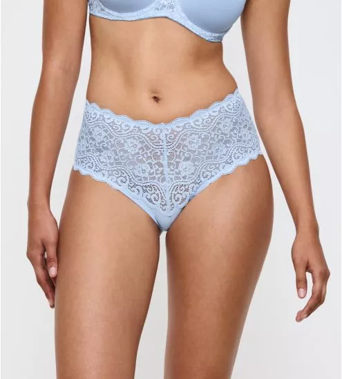Culotte haute maxi bleue en dentelle Amourette Ice