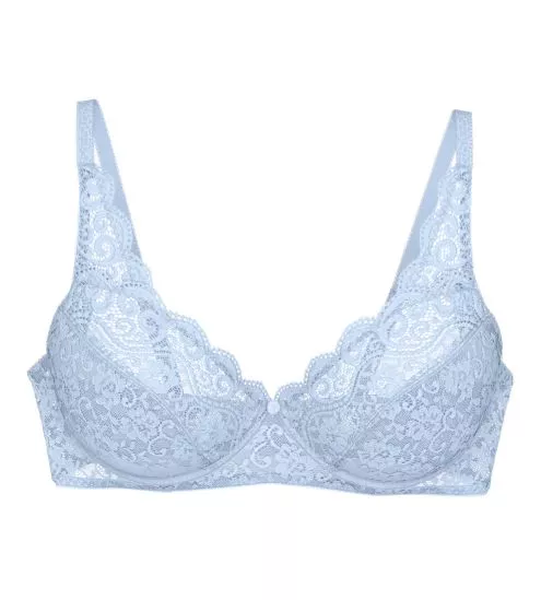 Soutien gorge bleu clair en dentelle sans armatures Amourette Ice
