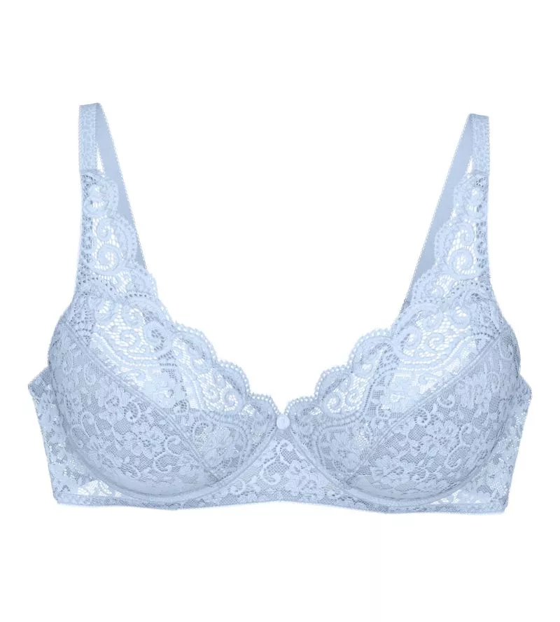Soutien gorge bleu clair en dentelle sans armatures Amourette Ice