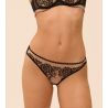Slip brésilien transparent effet tatouage Romance Noir