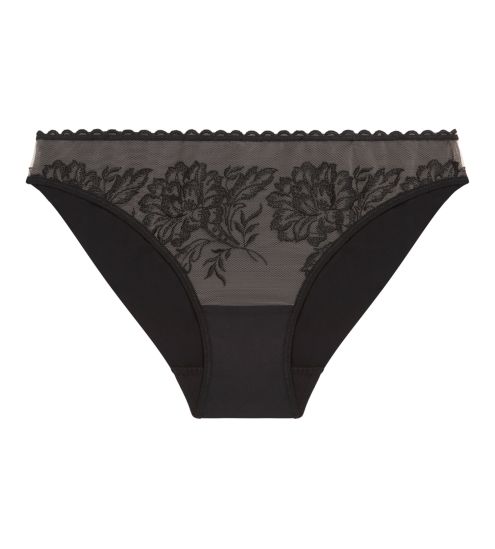 Slip brésilien transparent effet tatouage Romance Noir