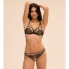 Slip brésilien transparent effet tatouage Romance Noir