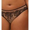 Slip brésilien transparent effet tatouage Romance Noir
