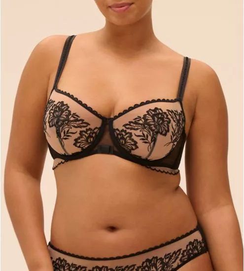 Soutien gorge corbeille transparent effet tatoutage noir Romance Light Tatoo