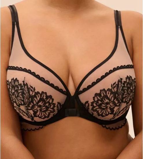 Soutien gorge décolleté plongeant noir Light Tatoo Romance