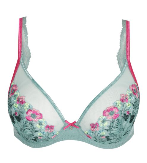 Soutien gorge triangle plongeant vert d'eau & rose Lizelot Bali Green