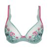 Soutien gorge triangle plongeant vert d'eau & rose Lizelot Bali Green