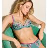Soutien gorge triangle plongeant vert d'eau & rose Lizelot Bali Green