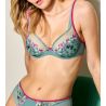 Soutien gorge triangle plongeant vert d'eau & rose Lizelot Bali Green
