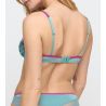 Soutien gorge triangle plongeant vert d'eau & rose Lizelot Bali Green