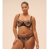Slip brésilien transparent effet tatouage Romance Noir
