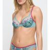 Soutien gorge triangle plongeant vert d'eau & rose Lizelot Bali Green