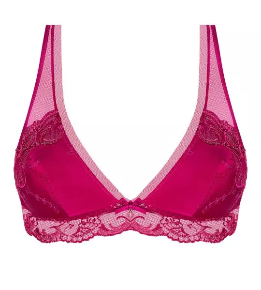Soutien gorge triangle sans armatures rouge Carmin Splendeur Soie