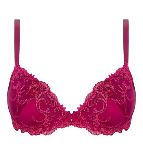 Soutien gorge à coques Splendeur Soie Rouge Carmin