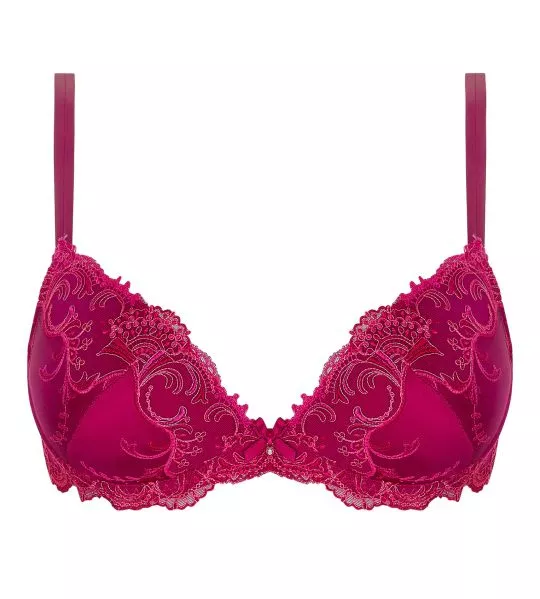 Soutien gorge à coques Splendeur Soie Rouge Carmin