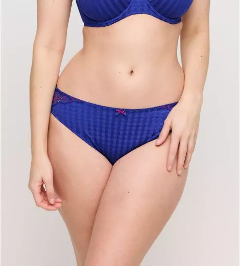 Slip brésilien bleu à carreaux Madison Blueberry Kiss