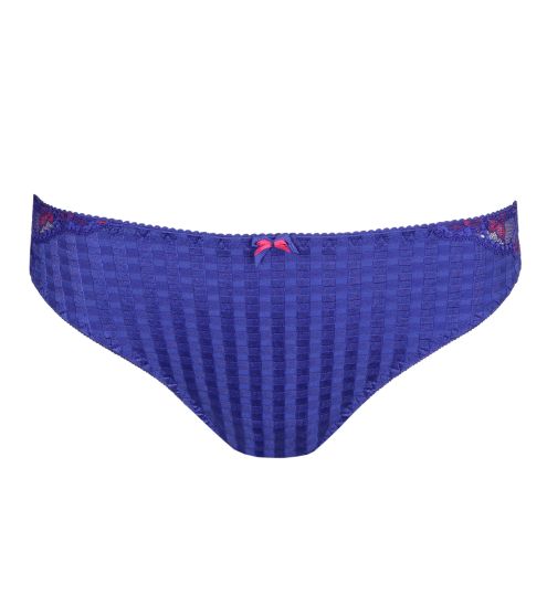 Slip brésilien bleu à carreaux Madison Blueberry Kiss