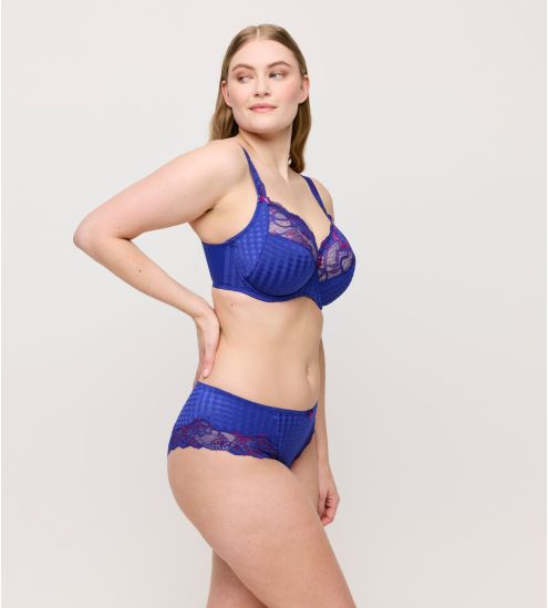 Shorty bleu à carreaux Madison Blueberry Kiss