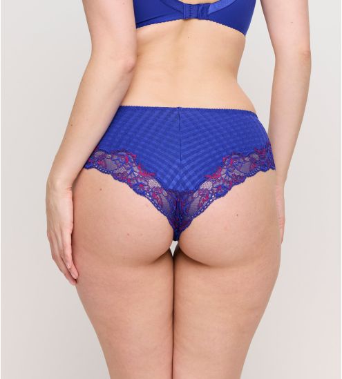 Shorty bleu à carreaux Madison Blueberry Kiss