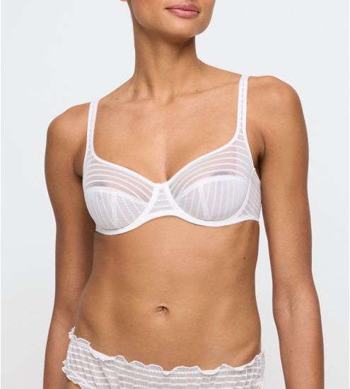 Soutien gorge emboîtant blanc à rayures Basyl