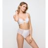 Culotte haute blanche à rayures Basyl