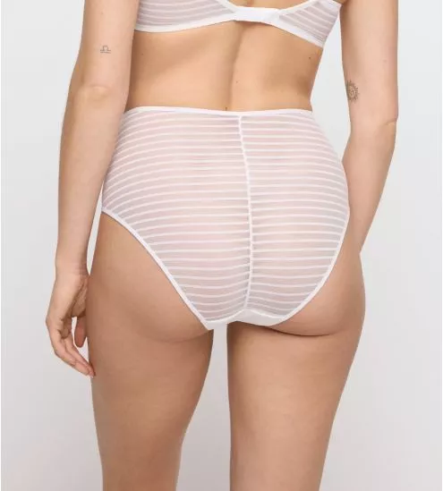 Culotte haute blanche à rayures Basyl