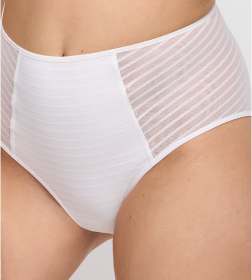 Culotte haute blanche à rayures Basyl