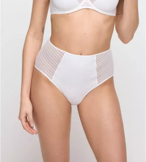 Culotte haute blanche à rayures Basyl
