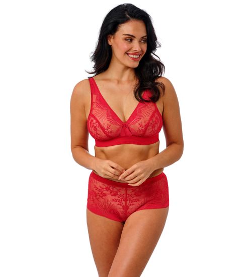 Soutien gorge sans armatures rouge en dentelle Sensu Lace Salsa