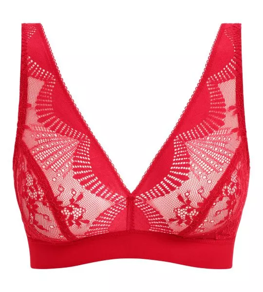 Soutien gorge sans armatures rouge en dentelle Sensu Lace Salsa