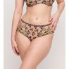 Shorty brodé semi transparent vert et noir Manali Wild Bloom