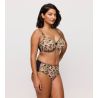 Culotte haute brodée semi transparente noire et verte Manali Wild Bloom