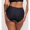 Culotte haute brodée semi transparente noire et verte Manali Wild Bloom