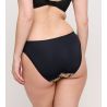 Slip brésilien semi transparent noir et vert Manali Wild Bloom