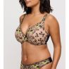Soutien gorge décolleté plongeant grande taille semi transparent vert et noir Manali Wild Bloom