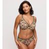 Soutien gorge décolleté plongeant grande taille semi transparent vert et noir Manali Wild Bloom