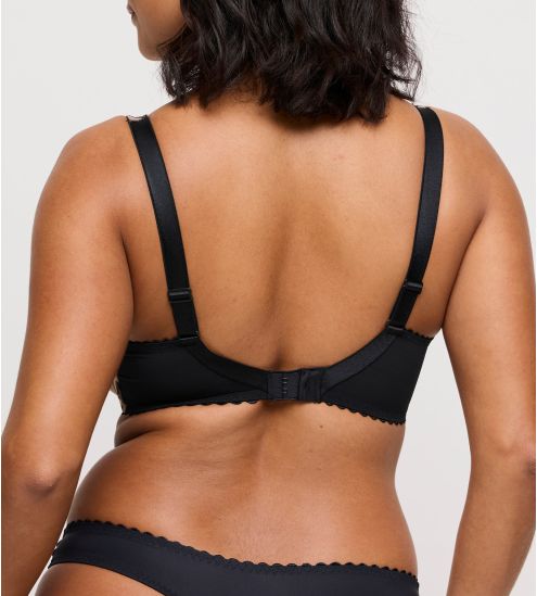Soutien gorge décolleté plongeant grande taille semi transparent vert et noir Manali Wild Bloom