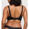 Soutien gorge décolleté plongeant grande taille semi transparent vert et noir Manali Wild Bloom