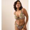Soutien gorge décolleté plongeant grande taille semi transparent vert et noir Manali Wild Bloom