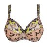Soutien gorge armatures grande taille semi transparent noir et vert Manali Wild Bloom