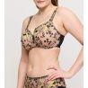 Soutien gorge armatures grande taille semi transparent noir et vert Manali Wild Bloom