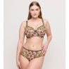 Soutien gorge armatures grande taille semi transparent noir et vert Manali Wild Bloom