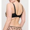 Soutien gorge armatures grande taille semi transparent noir et vert Manali Wild Bloom