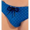 Slip de bain bleu pour homme imprimé motifs géométrique Hendaye