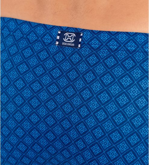 Slip de bain bleu pour homme imprimé motifs géométrique Hendaye