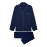 Pyjama uni chemise longue Bleu Marine homme Rafael