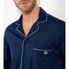 Pyjama uni chemise longue Bleu Marine homme Rafael